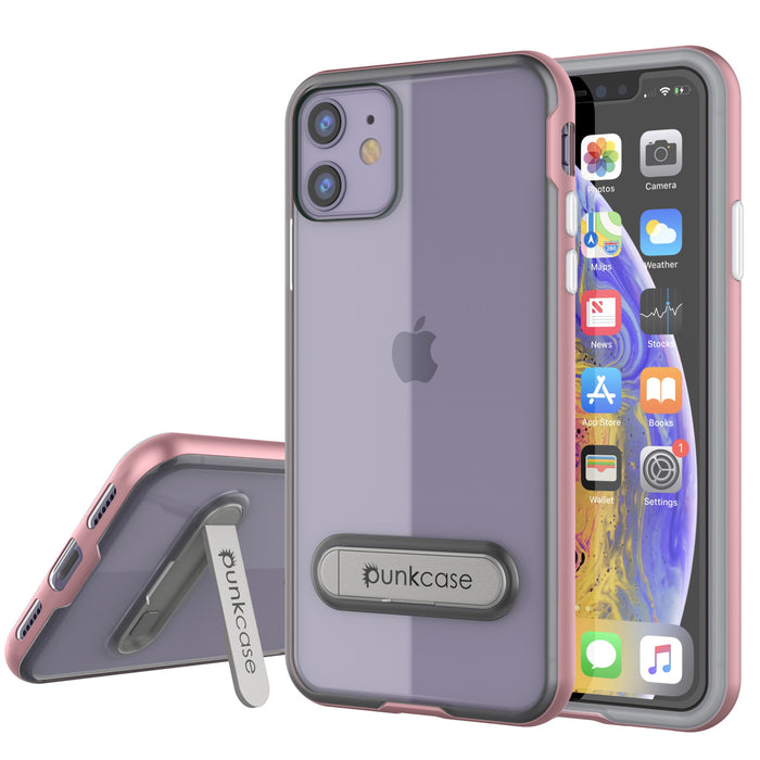 iPhone 11 Case, PUNKcase [LUCID 3.0 Series] [Slim Fit] Armor Cover w/ Integrated Screen Protector [Rose Gold] (Color in image: Rose Gold)