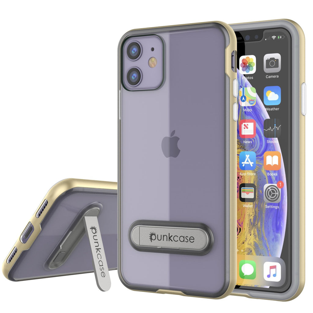 iPhone 12 Case, PUNKcase [LUCID 3.0 Series] [Slim Fit] Protective Cover w/ Integrated Screen Protector [Gold] (Color in image: Gold)