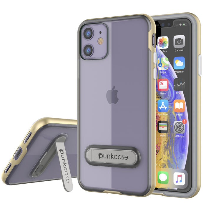 iPhone 11 Case, PUNKcase [LUCID 3.0 Series] [Slim Fit] Armor Cover w/ Integrated Screen Protector [Gold] (Color in image: Gold)