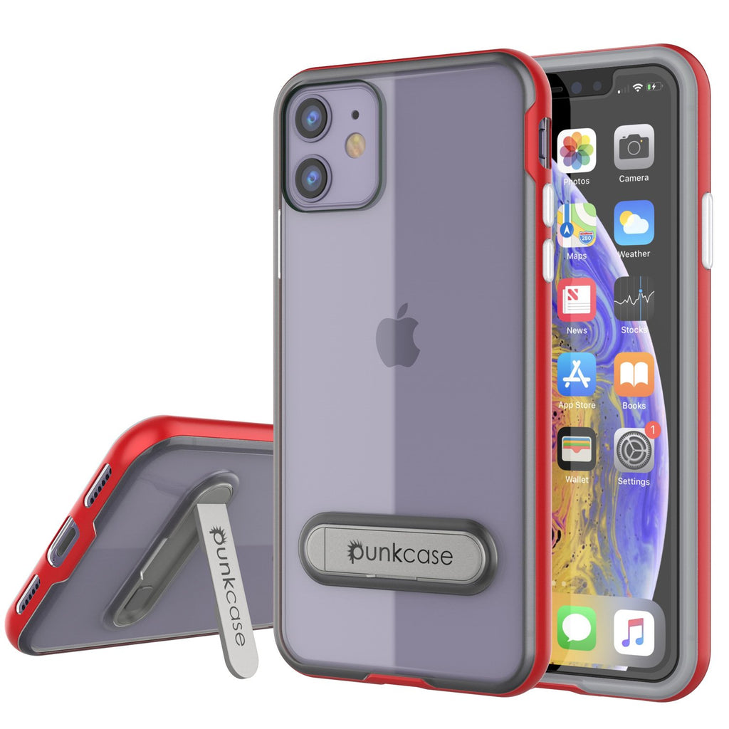 iPhone 12 Mini Case, PUNKcase [LUCID 3.0 Series] [Slim Fit] Protective Cover w/ Integrated Screen Protector [Red] (Color in image: Red)