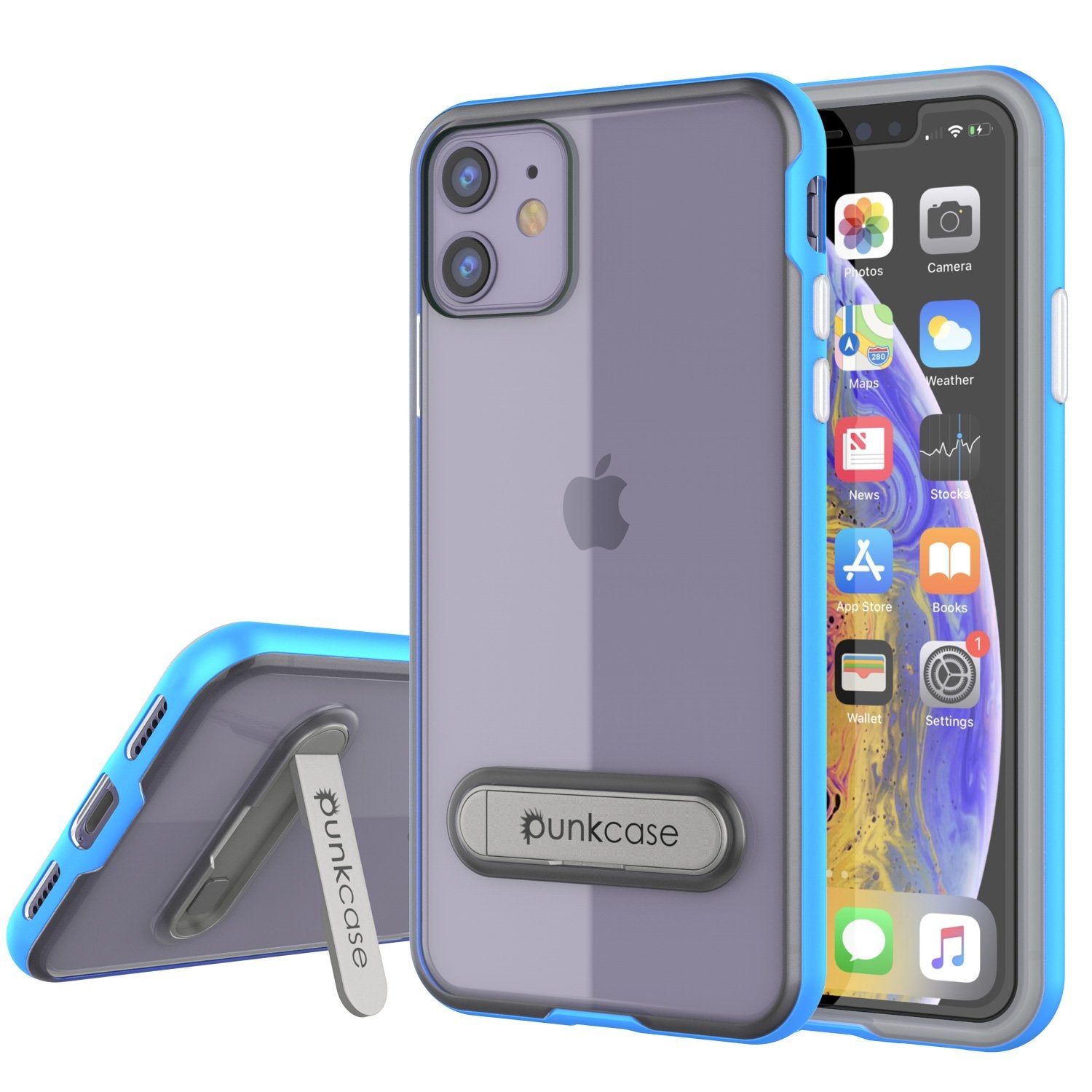 iPhone 12 Mini Case, PUNKcase [LUCID 3.0 Series] [Slim Fit] Protective Cover w/ Integrated Screen Protector [Blue] (Color in image: Blue)