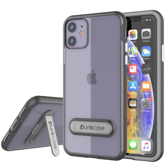 iPhone 11 Case, PUNKcase [LUCID 3.0 Series] [Slim Fit] Armor Cover w/ Integrated Screen Protector [Grey] (Color in image: Grey)