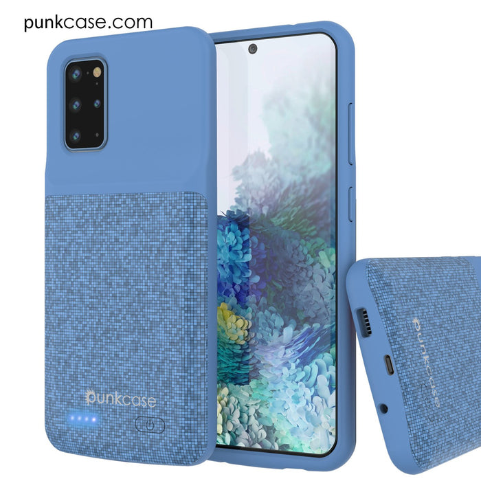 PunkJuice S20+ Plus Battery Case Patterned Blue - Fast Charging Power Juice Bank with 6000mAh (Color in image: Gold)