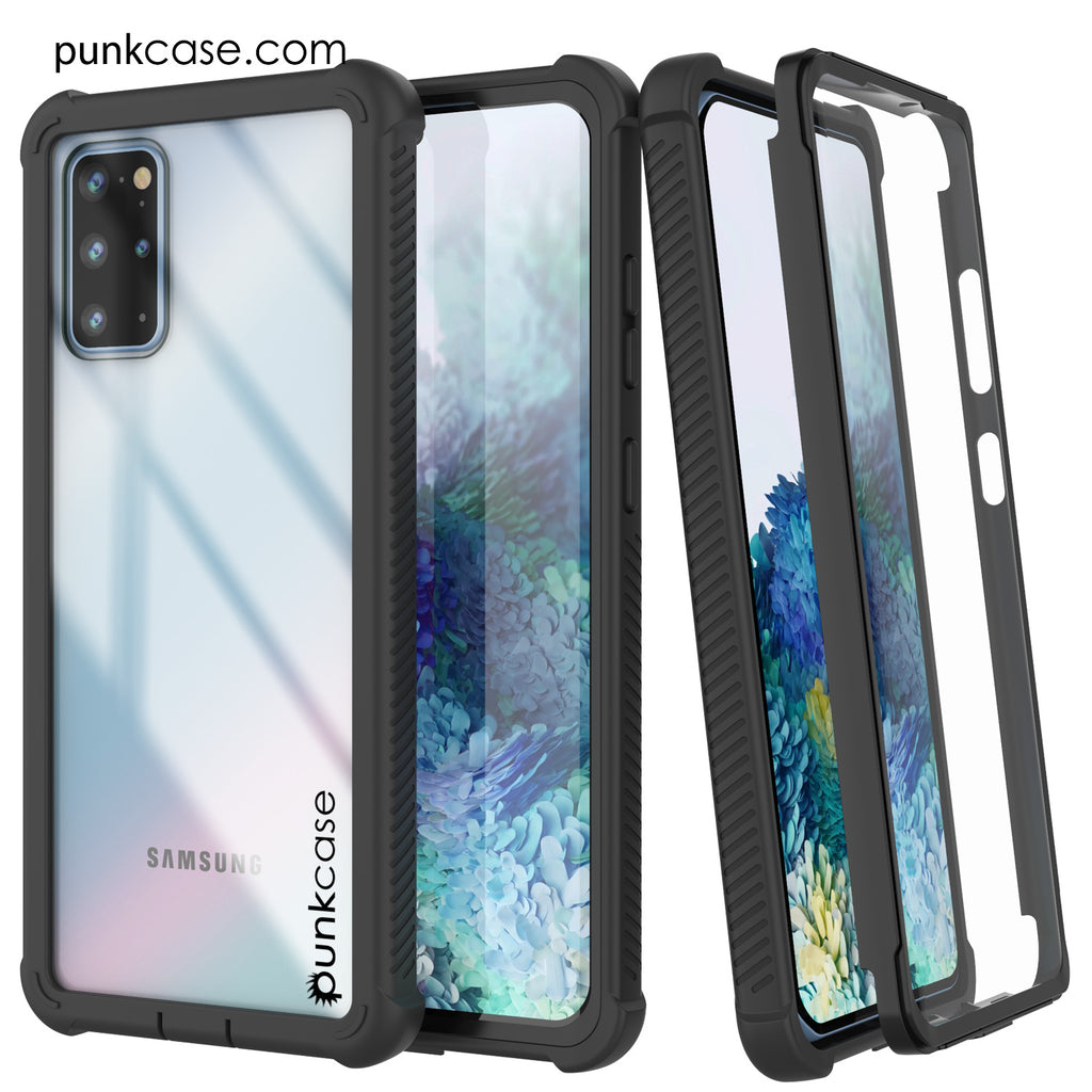 PunkCase Galaxy S20+ Plus Case, [Spartan Series] Clear Rugged Heavy Duty Cover W/Built in Screen Protector [Black] (Color in image: teal)