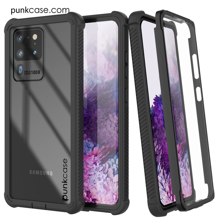 PunkCase Galaxy S20 Ultra Case, [Spartan Series] Clear Rugged Heavy Duty Cover W/Built in Screen Protector [Black] (Color in image: teal)