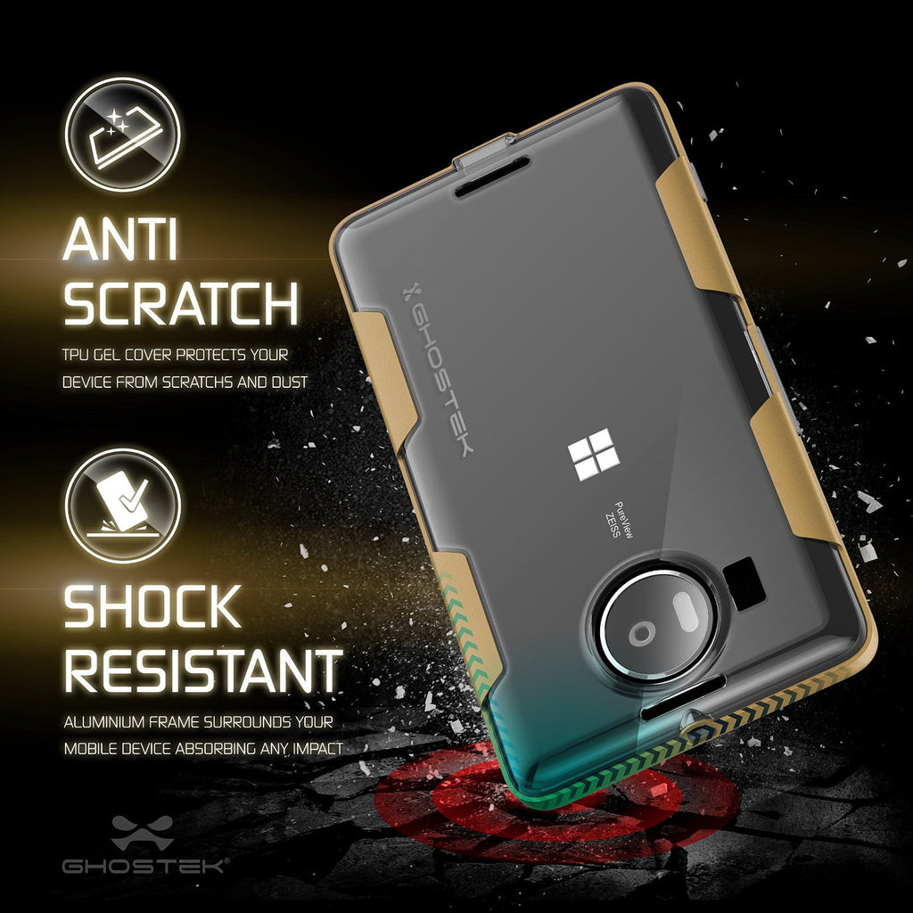 Microsoft Lumia 950 Case, Ghostek® Cloak Gold Slim Hybrid Impact Armor | Lifetime Warranty Exchange (Color in image: silver)
