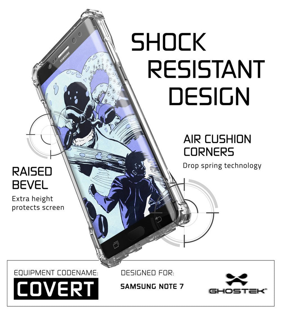 Note 7 Case, Ghostek® Covert Series Clear | Premium Impact Slim Hybrid Cover w/ Screen Protector (Color in image: Peach)
