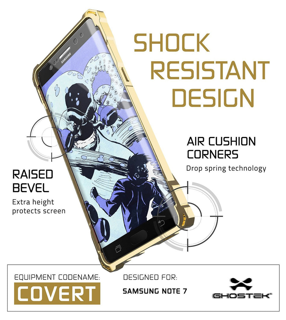 Note 7 Case, Ghostek® Covert Series Gold w/ Explosion-Proof Screen Protector | Ultra Fit (Color in image: Peach)