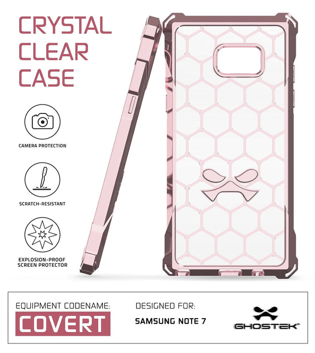 Note 7 Case, Ghostek® Covert Series Peach  w/ Explosion-Proof Screen Protector | Ultra Fit (Color in image: Grey)