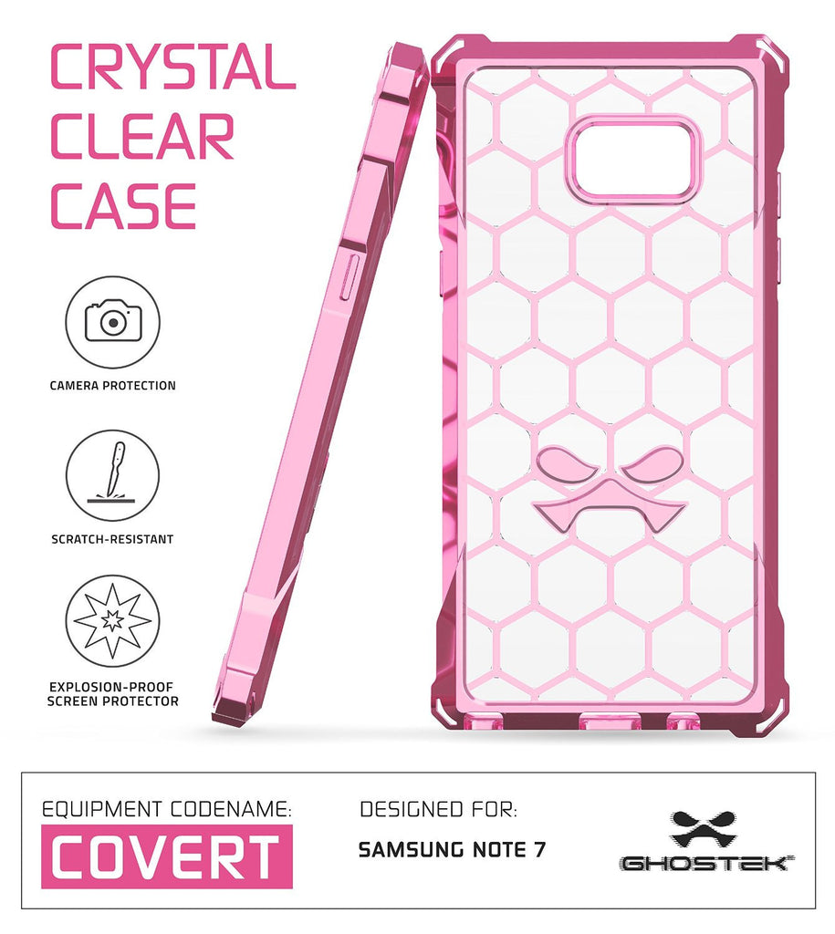 Note 7 Case, Ghostek® Covert Series Rose Pink w/ Explosion-Proof Screen Protector | Ultra Fit (Color in image: Peach)