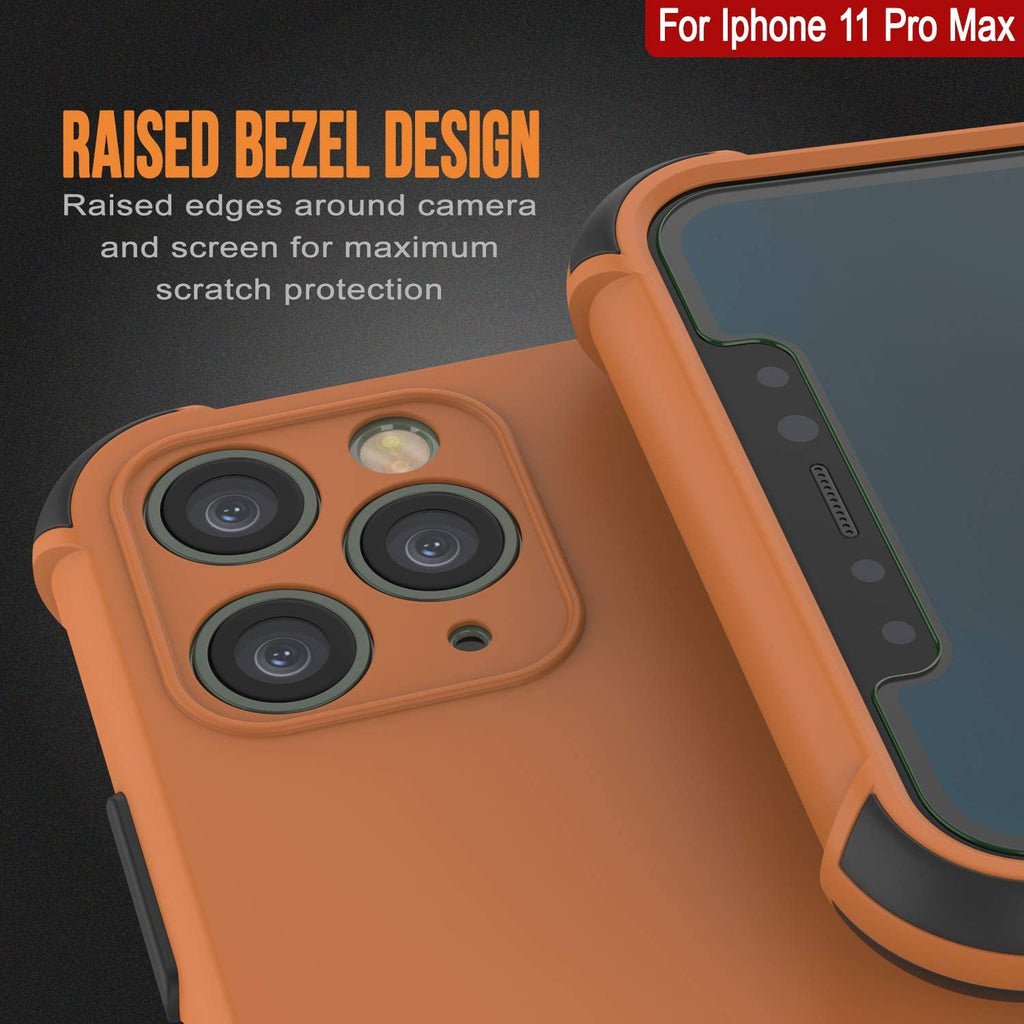 Punkcase Protective & Lightweight TPU Case [Sunshine Series] for iPhone 11 Pro Max [Orange] (Color in image: Black)