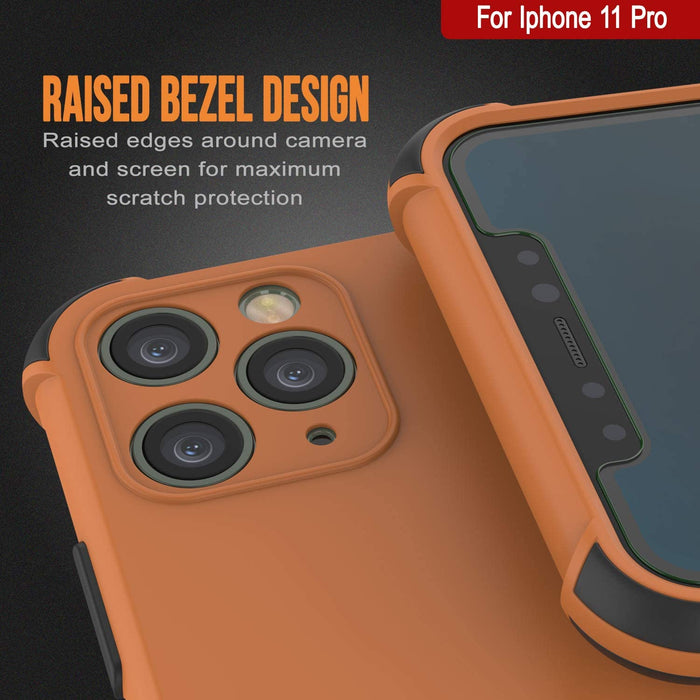 Punkcase Protective & Lightweight TPU Case [Sunshine Series] for iPhone 11 Pro [Orange] (Color in image: Black)