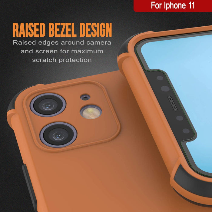 Punkcase Protective & Lightweight TPU Case [Sunshine Series] for iPhone 11 [Orange] (Color in image: Black)