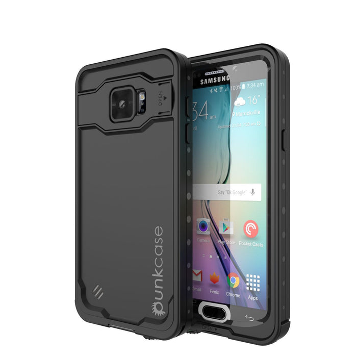 Galaxy Note 5 Waterproof Case, Punkcase StudStar Black Shock/Dirt/Snow Proof | Lifetime Warranty (Color in image: black)
