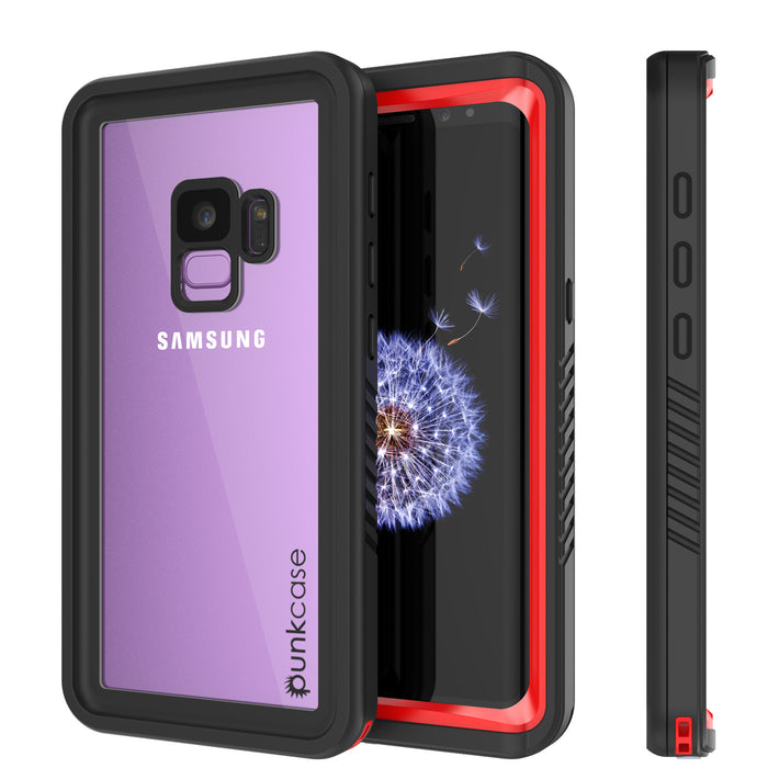 Galaxy S9 PLUS Waterproof Case, Punkcase [Extreme Series] [Slim Fit] [IP68 Certified] [Shockproof] [Snowproof] [Dirproof] Armor Cover W/ Built In Screen Protector for Samsung Galaxy S9+ [Red] (Color in image: Red)