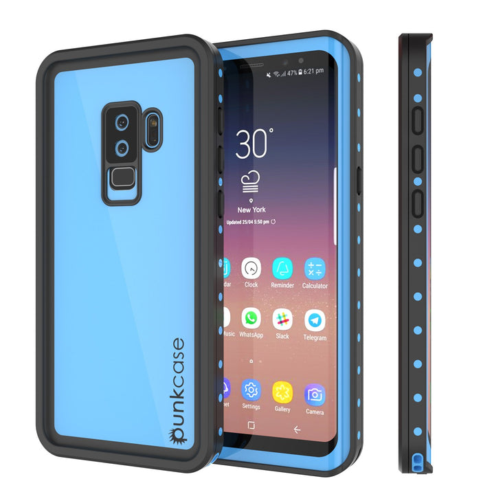 Galaxy S9 Plus Waterproof Case PunkCase StudStar Light Blue Thin 6.6ft Underwater IP68 ShockProof (Color in image: light blue)