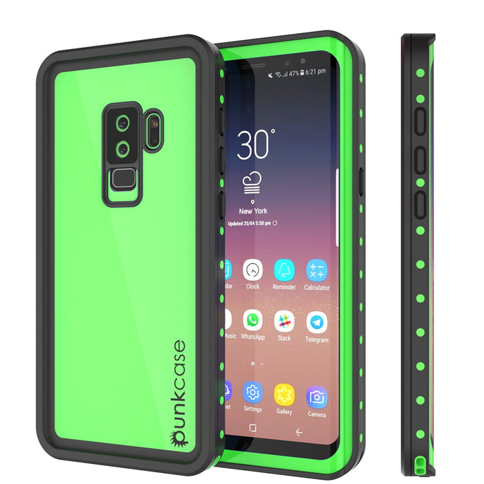 Galaxy S9 Plus Waterproof Case PunkCase StudStar Light Green Thin 6.6ft Underwater IP68 ShockProof (Color in image: light green)