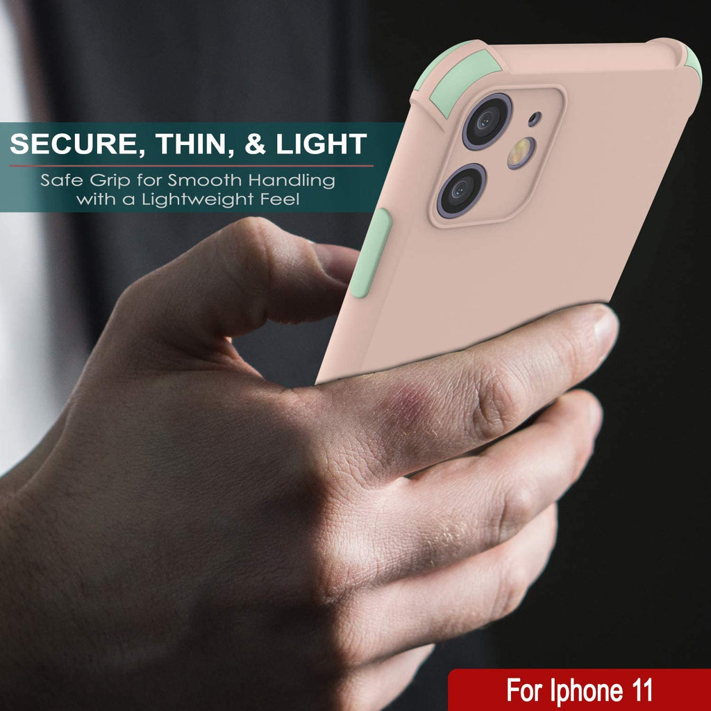 Punkcase Protective & Lightweight TPU Case [Sunshine Series] for iPhone 11 [Pink] (Color in image: Black)