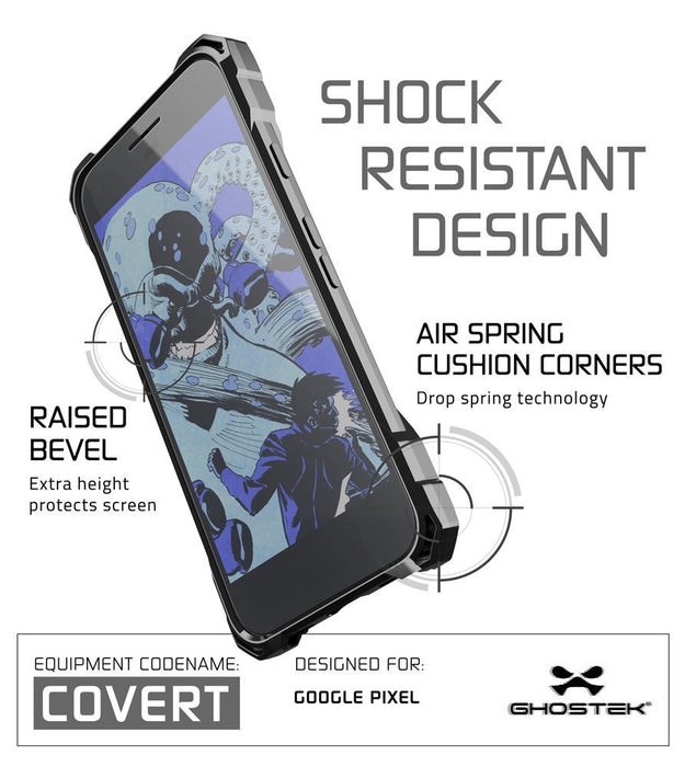 Google Pixel Case, Ghostek® Covert Space Grey, Premium Impact Armor | Lifetime Warranty Exchange (Color in image: peach)