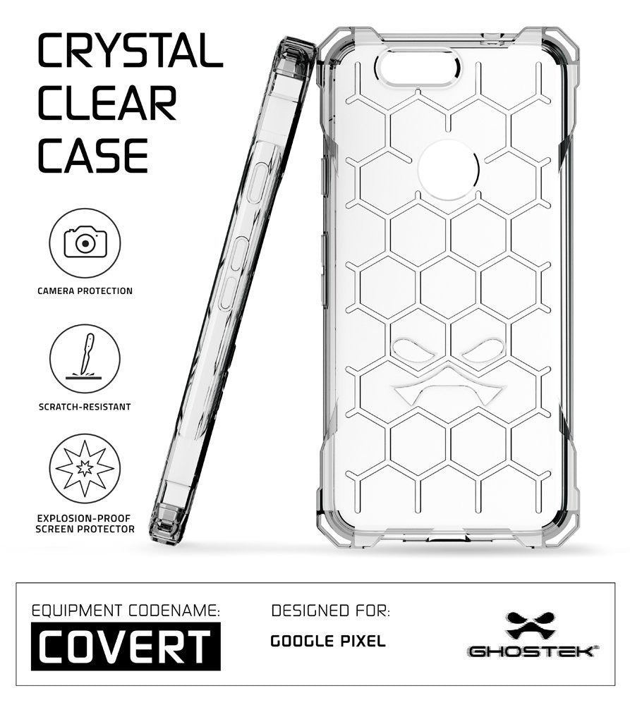 Google Pixel XL Case, Ghostek® Covert Clear, Premium Impact Protective Armor | Lifetime Warranty Exchange (Color in image: space grey)