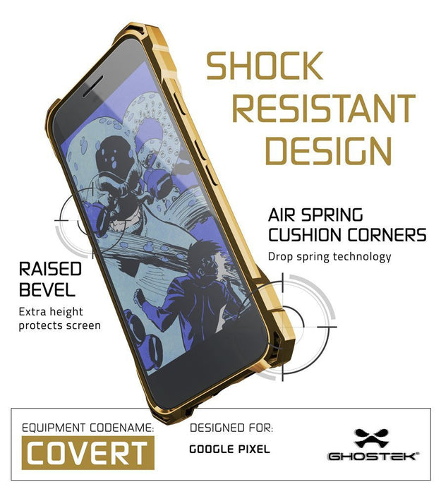 Google Pixel XL Case, Ghostek® Covert Gold, Premium Impact Protective Armor | Lifetime Warranty Exchange (Color in image: clear)