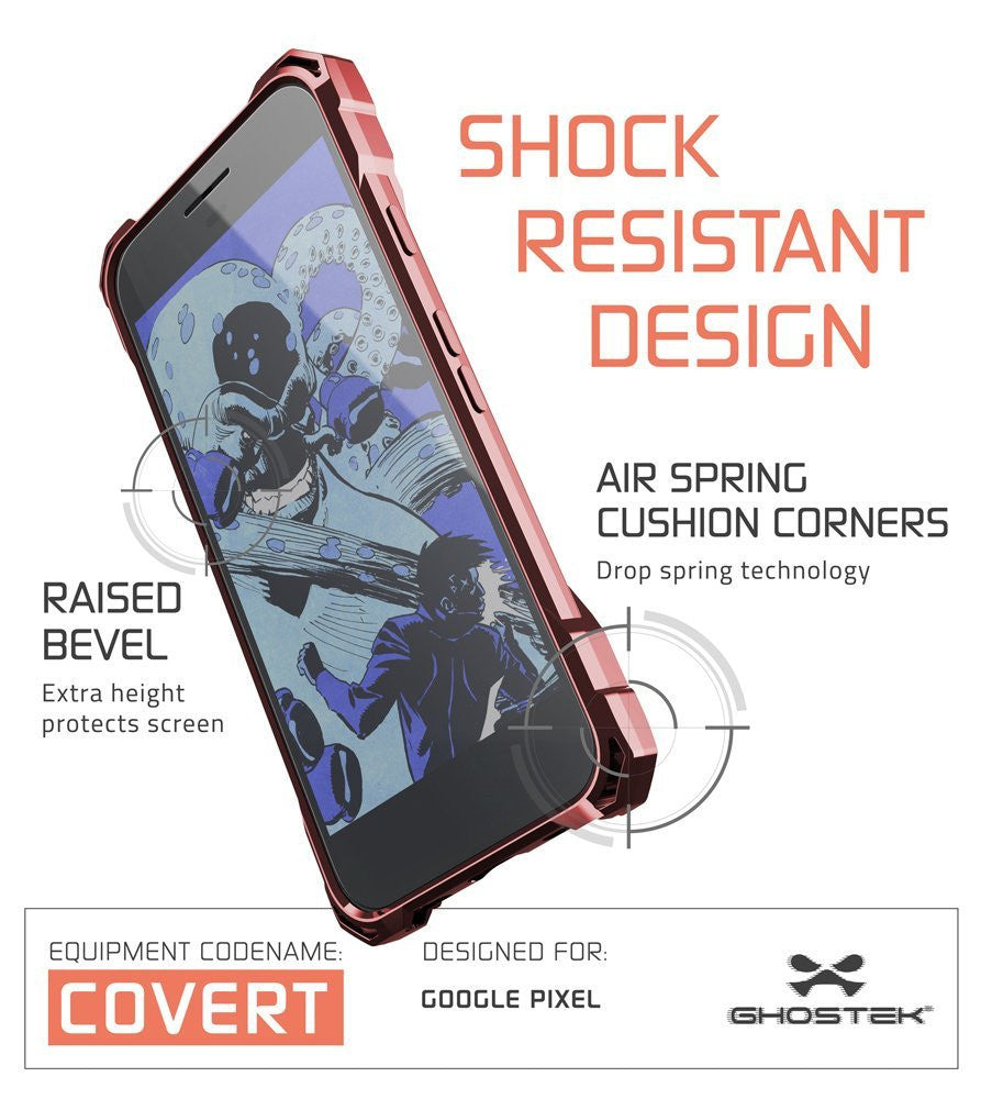Google Pixel Case, Ghostek® Covert Peach, Premium Impact Protective Armor | Lifetime Warranty Exchange (Color in image: space grey)