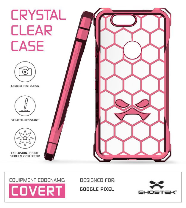 Google Pixel Case, Ghostek® Covert Rose Pink, Premium Impact Protective Armor | Warranty (Color in image: space grey)
