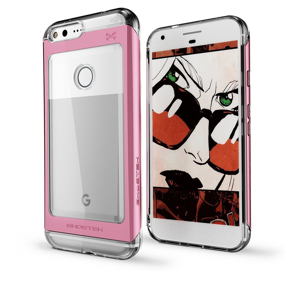 Google Pixel Case, Ghostek® Cloak 2.0 Pink Series w/ ExplosionProof Screen Protector | Aluminum Frame (Color in image: Pink)