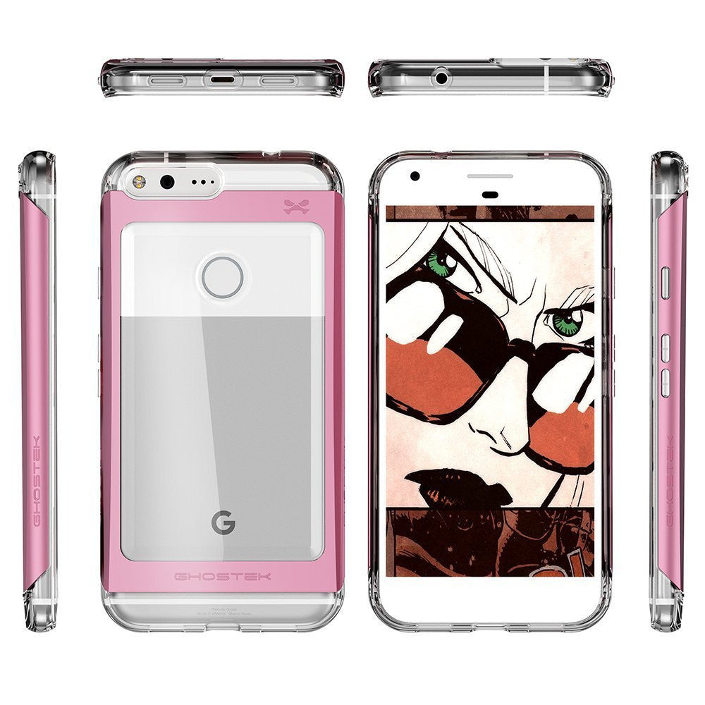 Google Pixel XL Case, Ghostek® Cloak 2.0 Pink Series w/ ExplosionProof Screen Protector | Aluminum Frame (Color in image: Red)