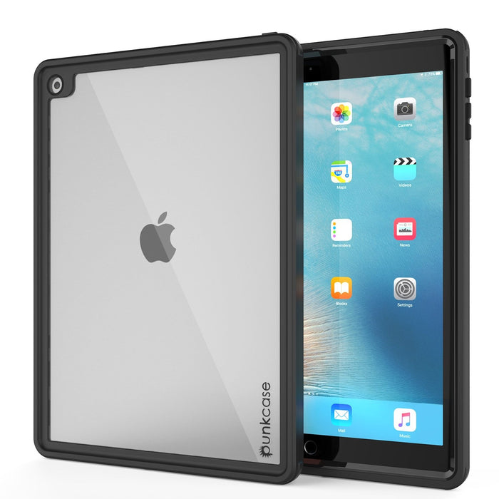 Punkcase iPad Pro 9.7 Case [CRYSTAL Series], Waterproof, Ultra-Thin Cover [Shockproof] [Dustproof] with Built-in Screen Protector [Black] (Color in image: Black)