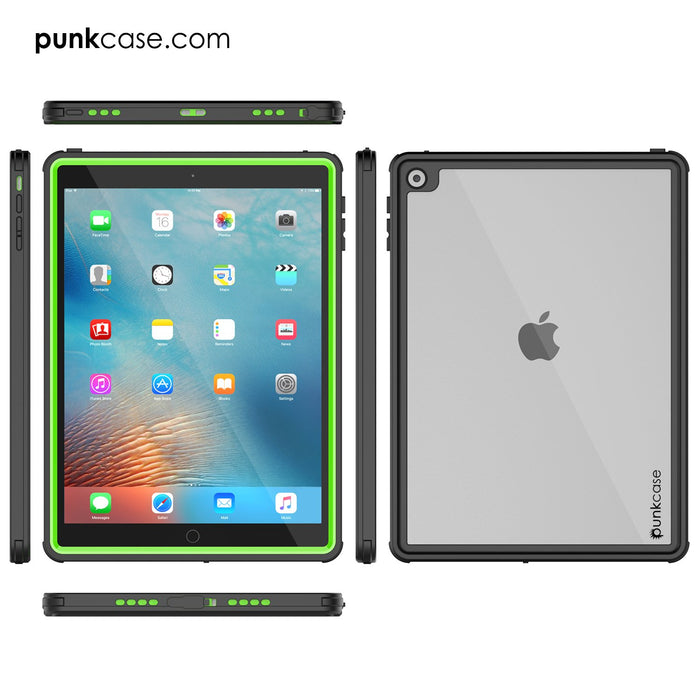 Punkcase iPad Pro 9.7 Case [CRYSTAL Series], Waterproof, Ultra-Thin Cover [Shockproof] [Dustproof] with Built-in Screen Protector [Light Green] (Color in image: Pink)