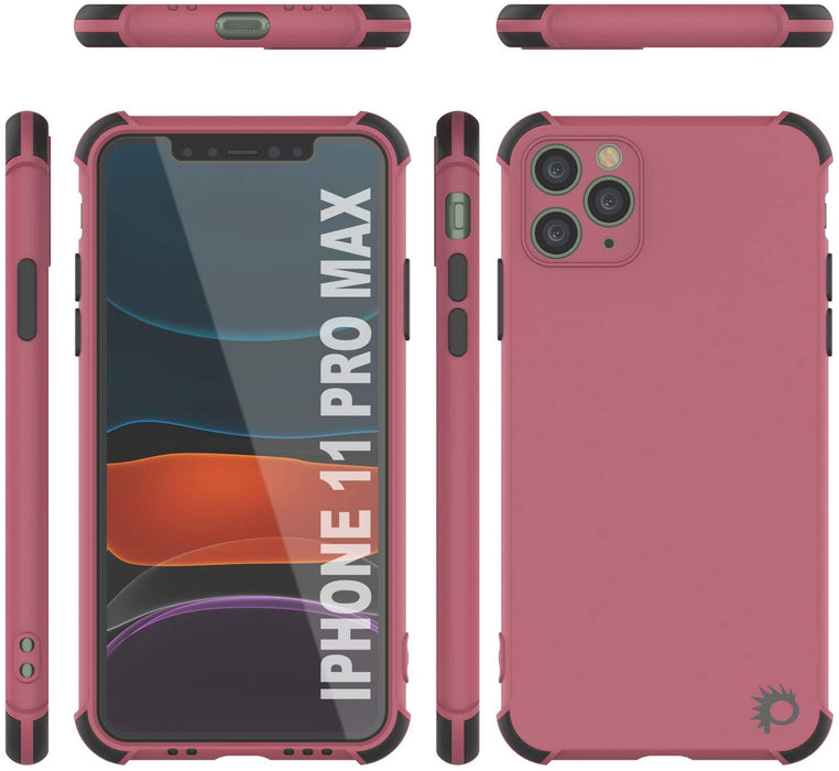 Punkcase Protective & Lightweight TPU Case [Sunshine Series] for iPhone 11 Pro Max [Rose] (Color in image: Dark Green)