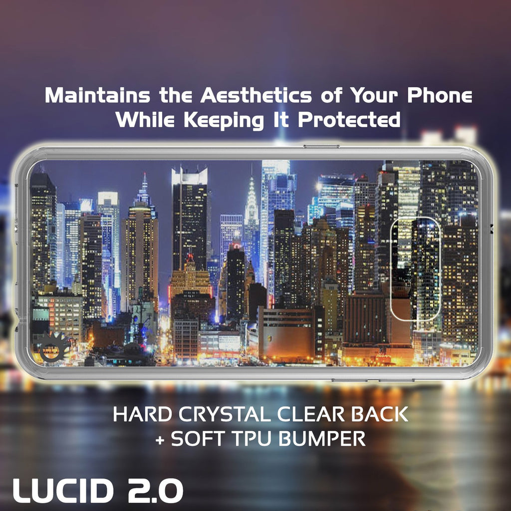 Maintains the Aesthe While Keeping ics of Your Phone t Protected HARD CRYSTAL CLEAR BACK + SOFT TPU BUMPER LUCID 2.0 (Color in image: black)