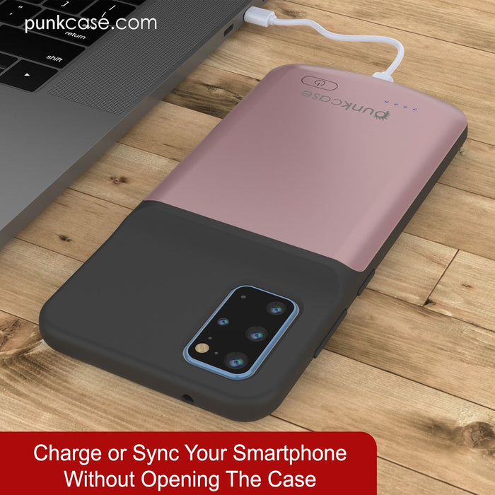 PunkJuice S20+ Plus Battery Case Rose - Fast Charging Power Juice Bank with 6000mAh (Color in image: Patterned Black)