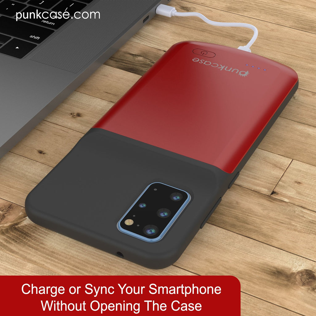 PunkJuice S20+ Plus Battery Case Red - Fast Charging Power Juice Bank with 6000mAh (Color in image: All Black)