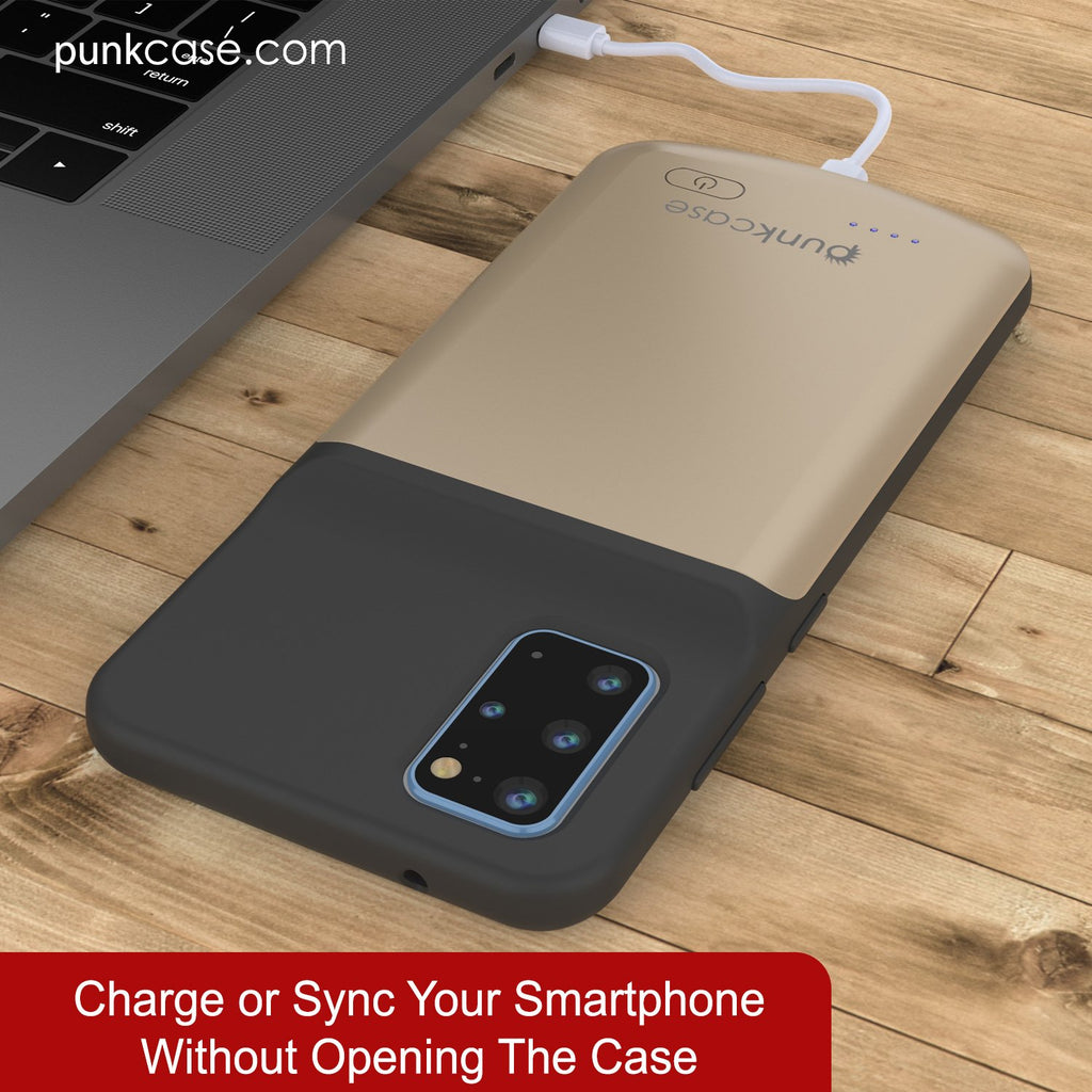 PunkJuice S20+ Plus Battery Case Gold - Fast Charging Power Juice Bank with 6000mAh (Color in image: All Black)