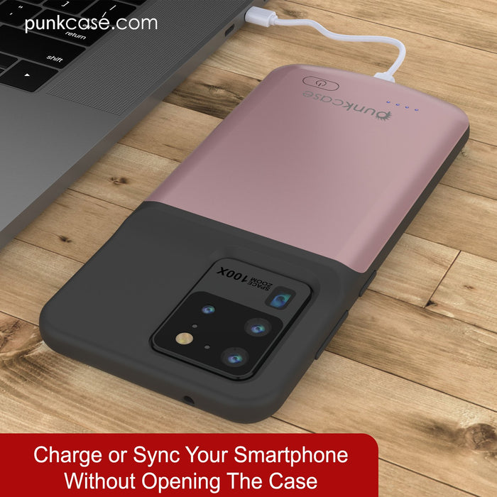 PunkJuice S20 Ultra Battery Case Rose - Fast Charging Power Juice Bank with 6000mAh (Color in image: All Black)