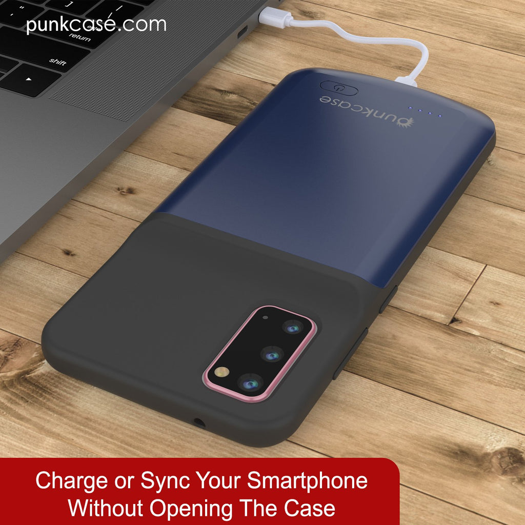 PunkJuice S20 Battery Case All Blue - Fast Charging Power Juice Bank with 4800mAh (Color in image: Patterned Blue)