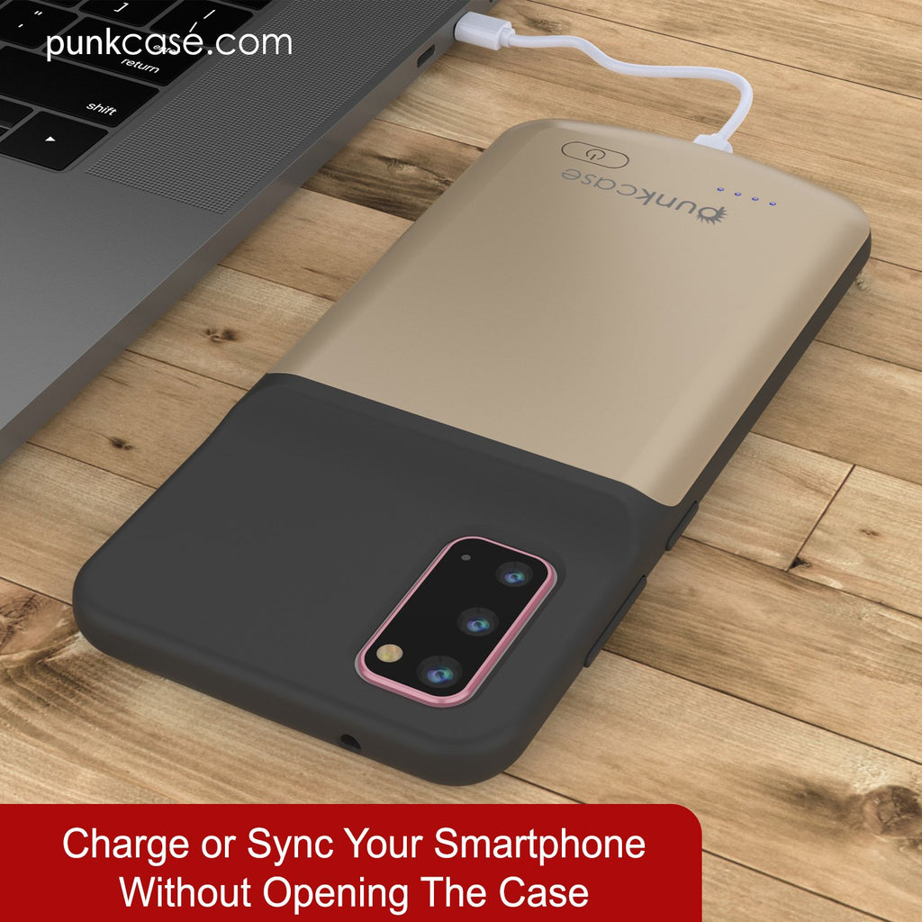 PunkJuice S20 Battery Case Gold - Fast Charging Power Juice Bank with 4800mAh (Color in image: Rose-Gold)