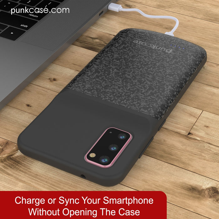 PunkJuice S20 Battery Case Patterned Black - Fast Charging Power Juice Bank with 4800mAh (Color in image: Rose-Gold)
