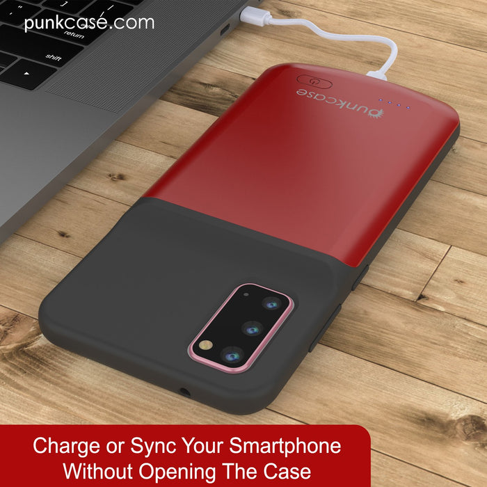 PunkJuice S20 Battery Case Red - Fast Charging Power Juice Bank with 4800mAh (Color in image: All Black)