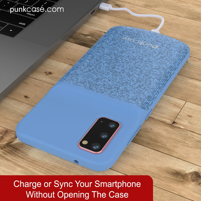 PunkJuice S20 Battery Case Patterned Blue - Fast Charging Power Juice Bank with 4800mAh (Color in image: All Black)