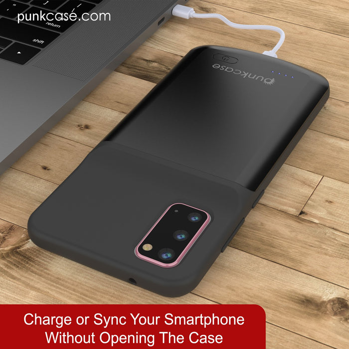 PunkJuice S20 Battery Case All Black - Fast Charging Power Juice Bank with 4800mAh (Color in image: Patterned Blue)