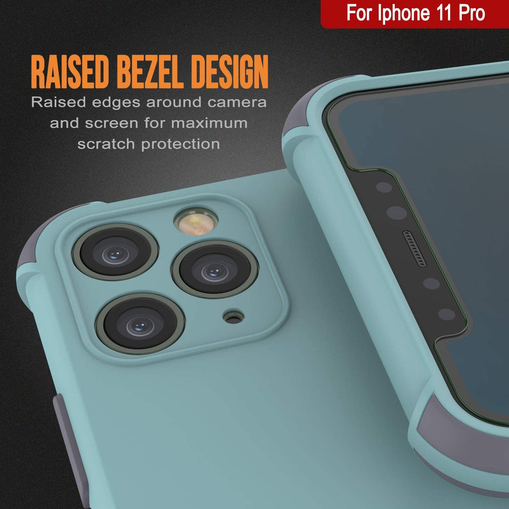 Punkcase Protective & Lightweight TPU Case [Sunshine Series] for iPhone 11 Pro [Teal] (Color in image: Black)