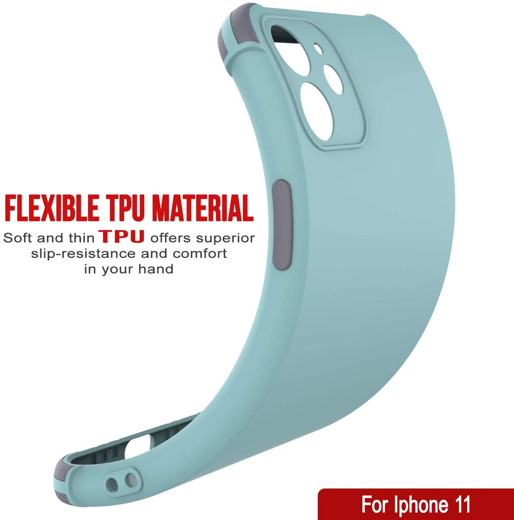 Punkcase Protective & Lightweight TPU Case [Sunshine Series] for iPhone 11 [Teal] (Color in image: Grey)