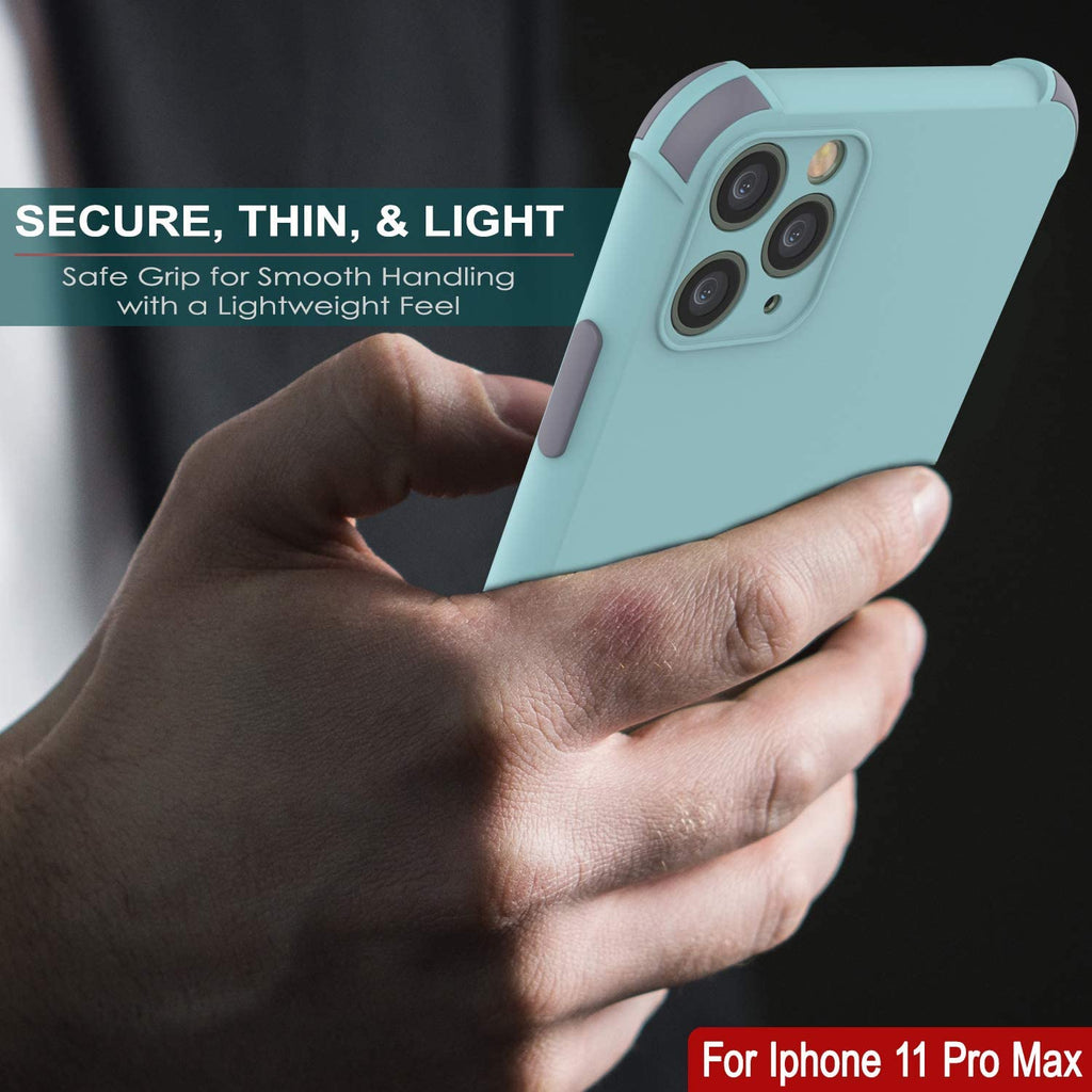 Punkcase Protective & Lightweight TPU Case [Sunshine Series] for iPhone 11 Pro Max [Teal] (Color in image: Pink)