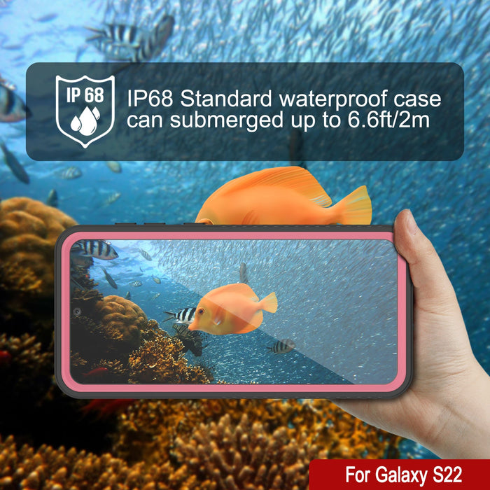 Galaxy S22 Water/ Shock/ Snowproof [Extreme Series] Slim Screen Protector Case [Pink] (Color in image: Black)