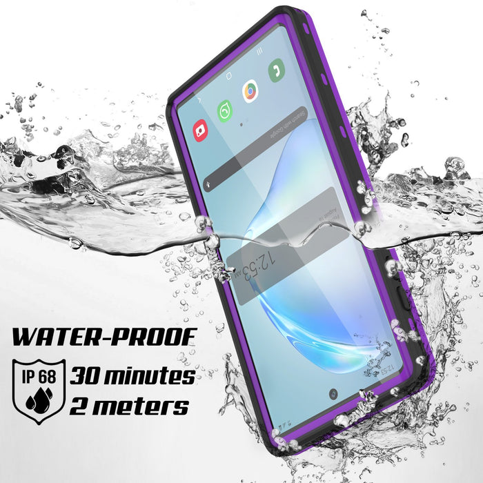 PunkCase Galaxy Note 10+ Plus Waterproof Case, [KickStud Series] Armor Cover [Purple] (Color in image: Teal)