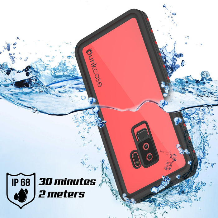 Galaxy S9 Plus Waterproof Case PunkCase StudStar Red Thin 6.6ft Underwater IP68 Shock/Snow Proof (Color in image: pink)