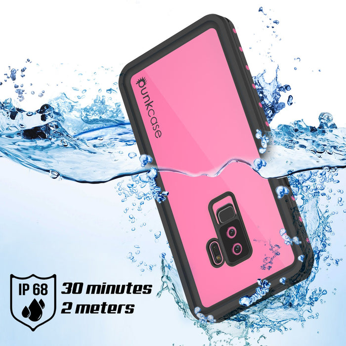 Galaxy S9 Plus Waterproof Case PunkCase StudStar Pink Thin 6.6ft Underwater IP68 Shock/Snow Proof (Color in image: black)